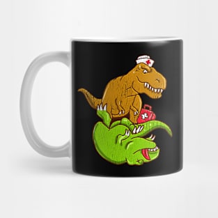 T Rex Performing CPR EMT Nurse Doctor Dinosaur Lover Mug